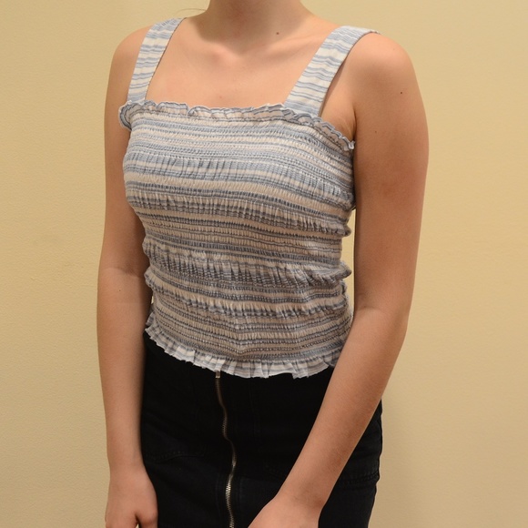 BP Ruffled Striped Tank Top - Picture 1 of 4